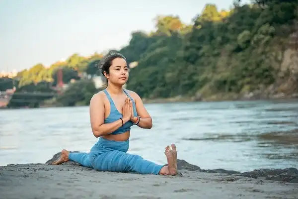 Ganga beach yoga practice